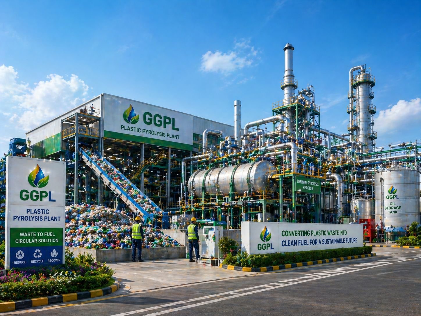 Plastic recycling and processing plant